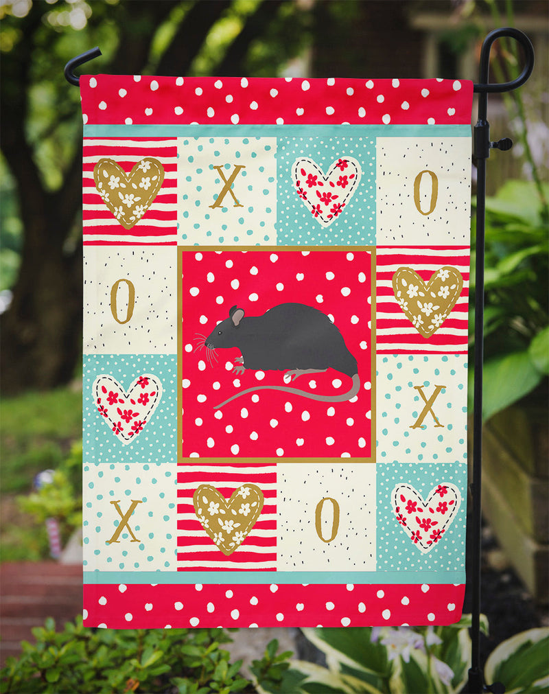 Black Rat Love Garden Flag – Decorative Outdoor Yard Flag CK5456GF