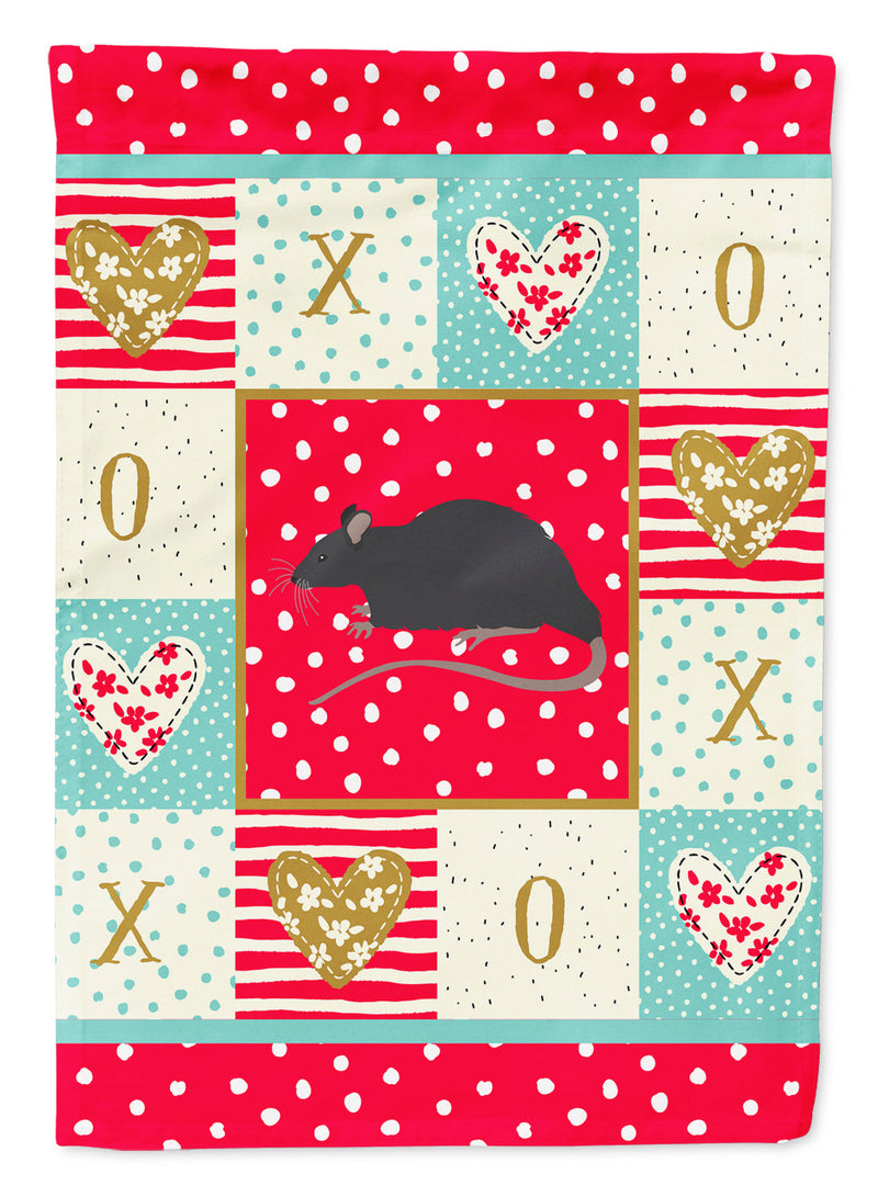 Black Rat Love Garden Flag – Decorative Outdoor Yard Flag CK5456GF