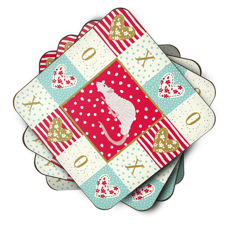 Dumbo Sphynx Rat Love Coasters - Set of 4 Lightweight Foam, Absorbent Drink Coasters  CK5458FC