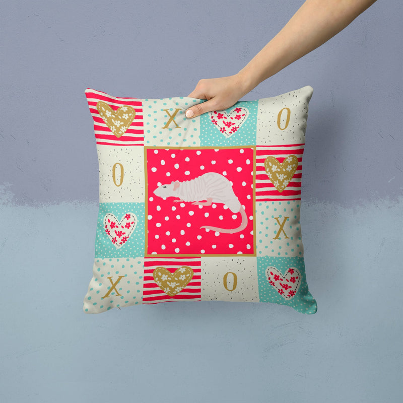 Dumbo Sphynx Rat Love Throw Pillow - 14x14 Decorative Pillow – Art for Your Home & Patio CK5458PW1414