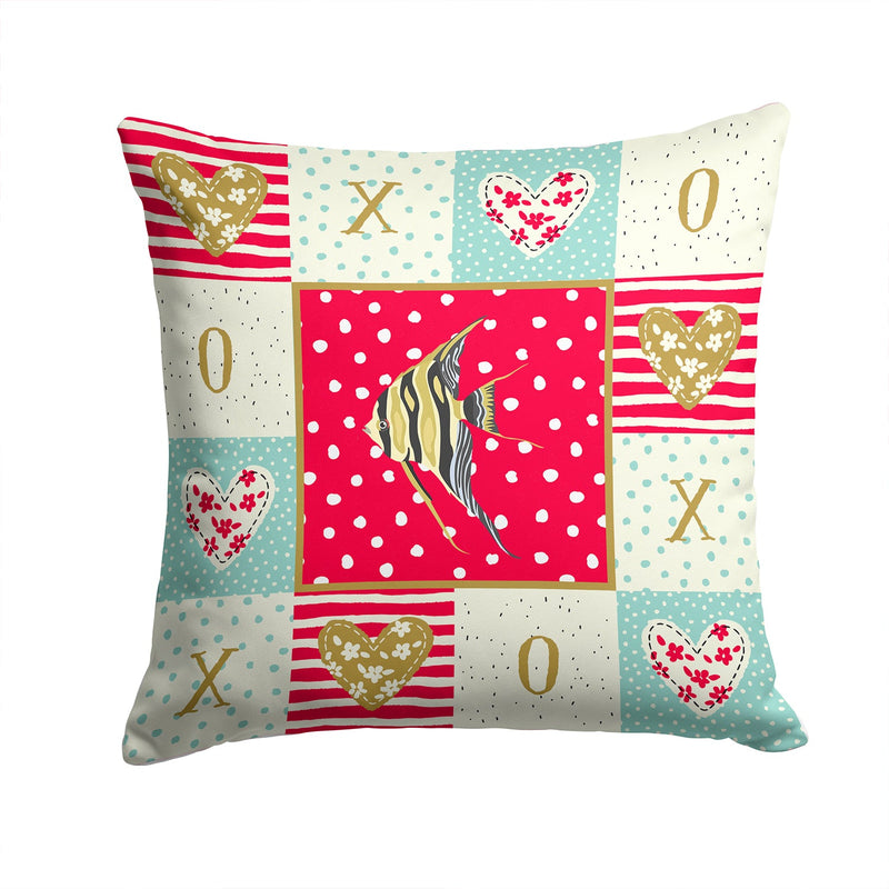 Angelfish Love Fabric Decorative Pillow CK5465PW1414