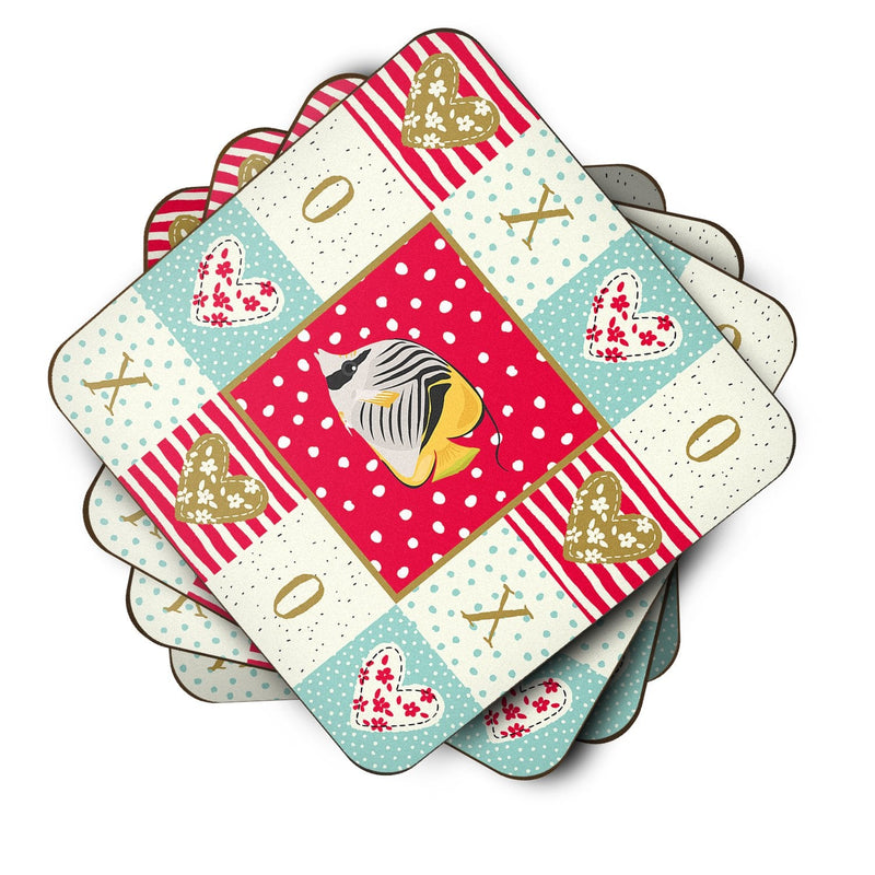 Butterfly Fish Love Coasters - Set of 4 Lightweight Foam, Absorbent Drink Coasters  CK5466FC