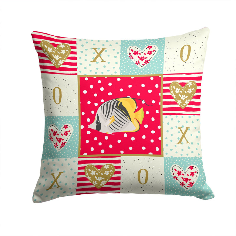 Butterfly Fish Love Throw Pillow - 14x14 Decorative Pillow – Art for Your Home & Patio CK5466PW1414