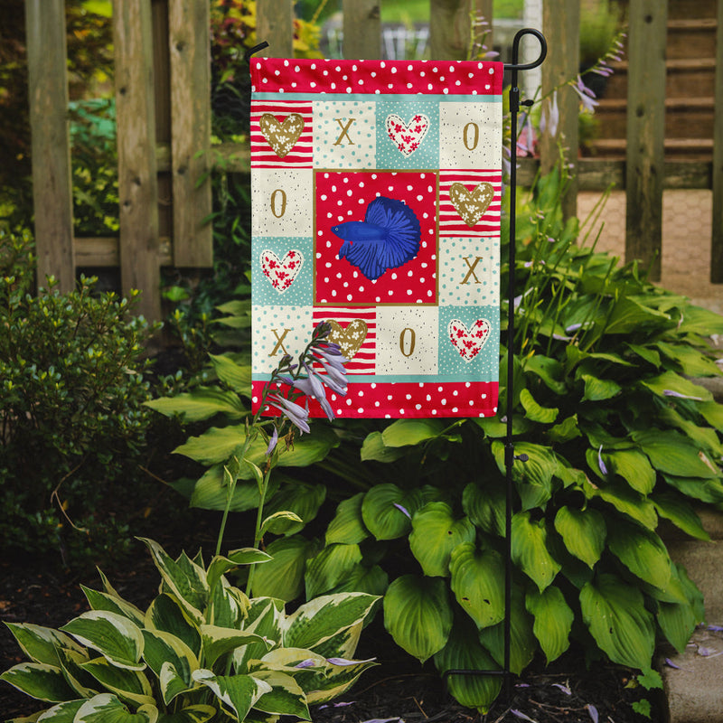 Delta Tail Betta Fish Love Garden Flag - Outdoor Decorative Yard Flag CK5468GF