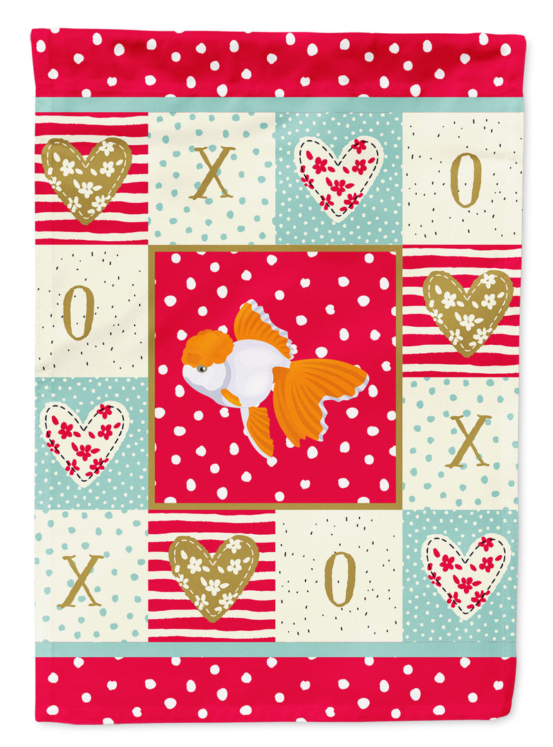 Oranda Red Cap Goldfish Love Flag Canvas House Size CK5475CHF