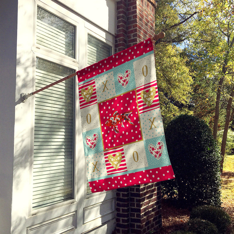 Shubunkin Goldfish Love Flag Canvas House Size CK5478CHF