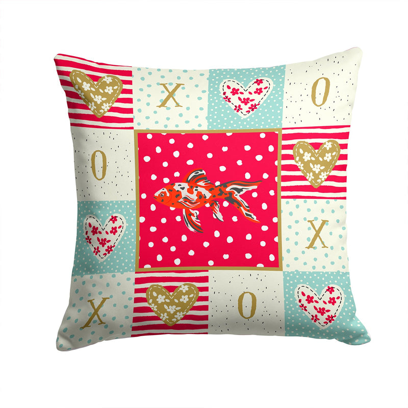 Shubunkin Goldfish Love Throw Pillow - 14x14 Decorative Pillow – Art for Your Home & Patio CK5478PW1414