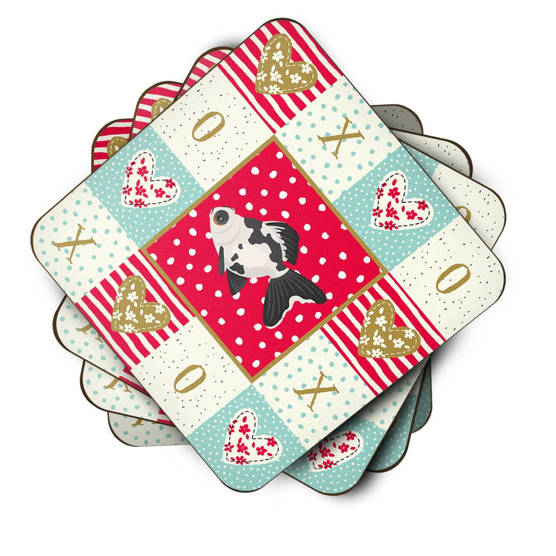 Telescope Eye Goldfish Love Coasters - Set of 4 Lightweight Foam, Absorbent Drink Coasters  CK5480FC