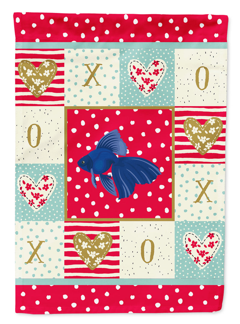 Veiltail Goldfish Love Flag Garden Size CK5481GF