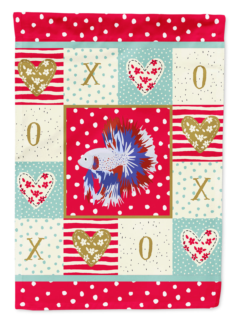 Comb Tail Betta Love Flag Canvas House Size CK5483CHF