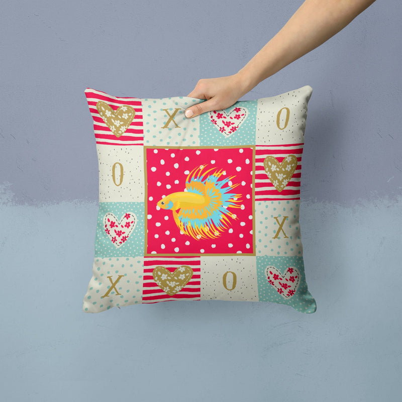 CrownTail Betta Love Throw Pillow - 14x14 Decorative Pillow – Art for Your Home & Patio CK5484PW1414