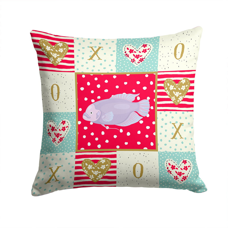 Giant Gourami Love Throw Pillow - 14x14 Decorative Pillow – Art for Your Home & Patio CK5487PW1414