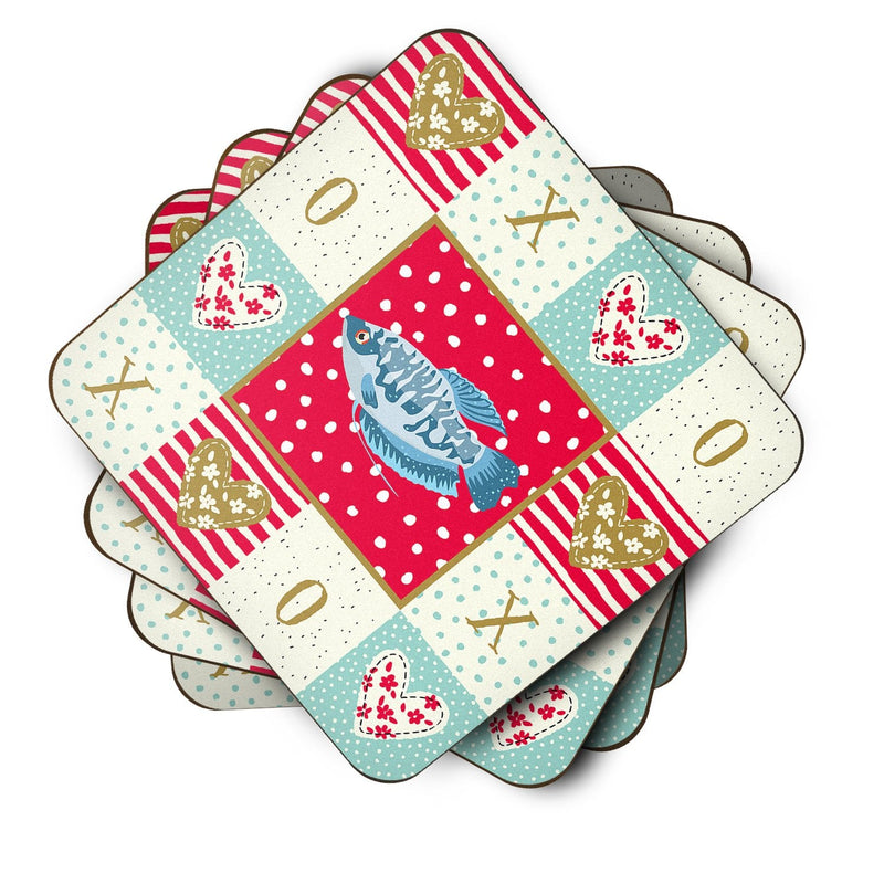 Opaline Gourami Love Coasters - Set of 4 Lightweight Foam, Absorbent Drink Coasters  CK5490FC