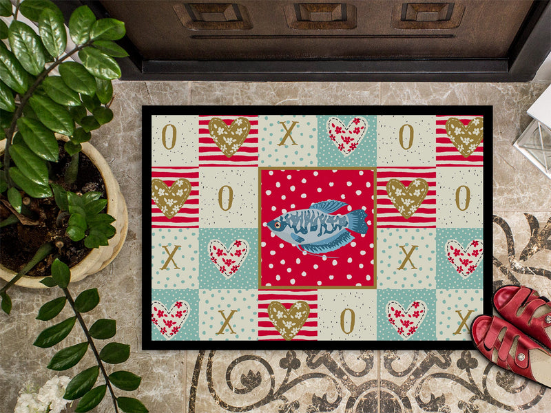 Opaline Gourami Love Doormat - 18x27 Decorative Floor Mat – Indoor/Outdoor Rug with Artistic Flair CK5490MAT