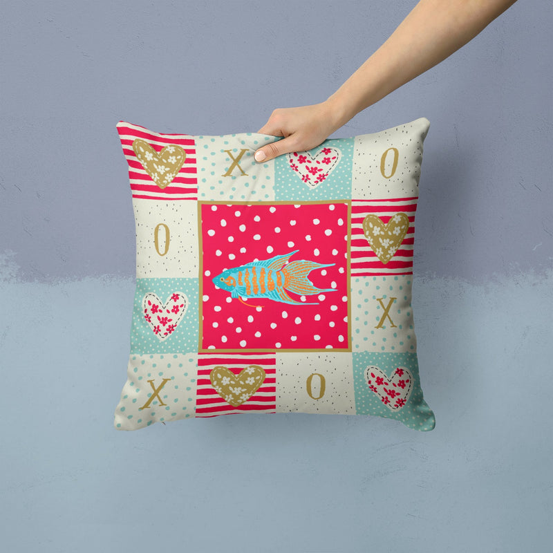 Paradise Fish Love Throw Pillow - 14x14 Decorative Pillow – Art for Your Home & Patio CK5491PW1414