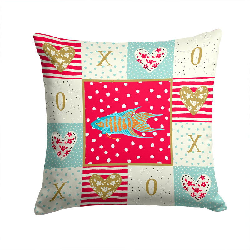Paradise Fish Love Throw Pillow - 14x14 Decorative Pillow – Art for Your Home & Patio CK5491PW1414