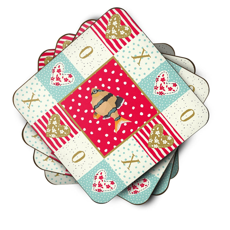 Tiger Barb Love Coasters - Set of 4 Lightweight Foam, Absorbent Drink Coasters  CK5499FC
