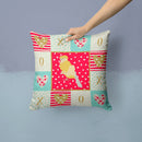 French Curly Canary Love Throw Pillow - 14x14 Decorative Pillow – Art for Your Home & Patio CK5502PW1414