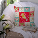 French Curly Canary Love Throw Pillow - 14x14 Decorative Pillow – Art for Your Home & Patio CK5502PW1414