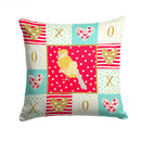 French Curly Canary Love Throw Pillow - 14x14 Decorative Pillow – Art for Your Home & Patio CK5502PW1414
