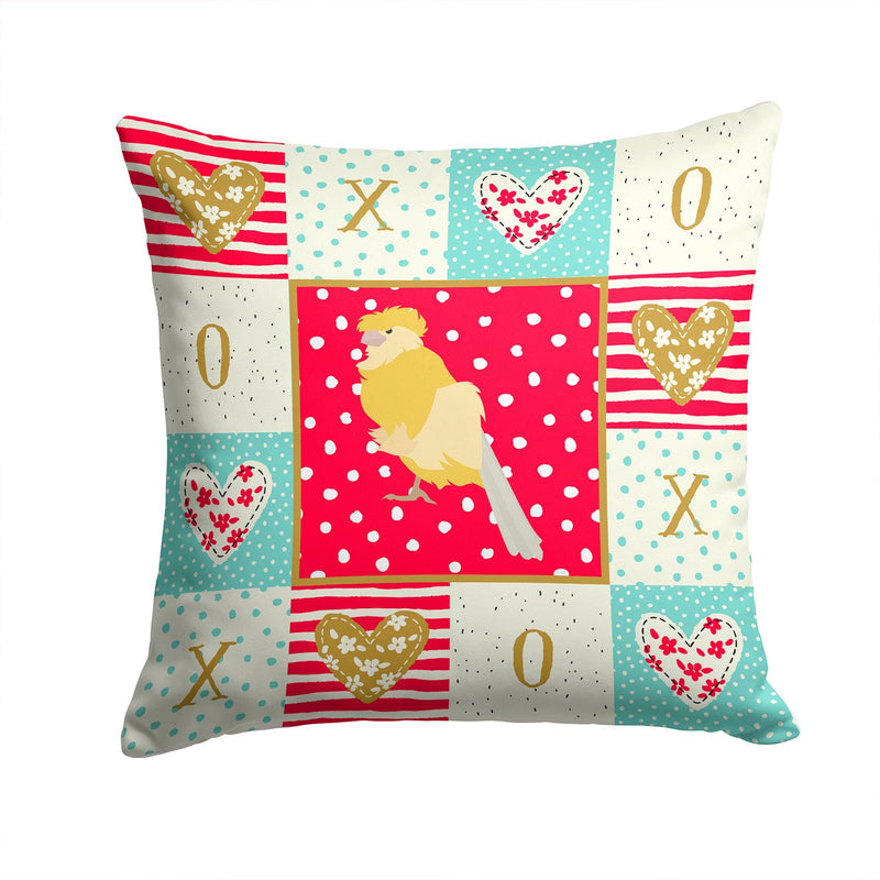 French Curly Canary Love Throw Pillow - 14x14 Decorative Pillow – Art for Your Home & Patio CK5502PW1414