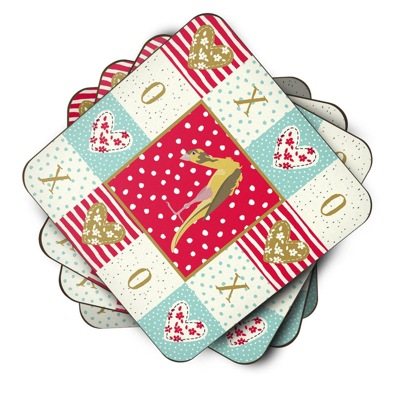 Jibso Canary Love Coasters - Set of 4 Lightweight Foam, Absorbent Drink Coasters  CK5503FC