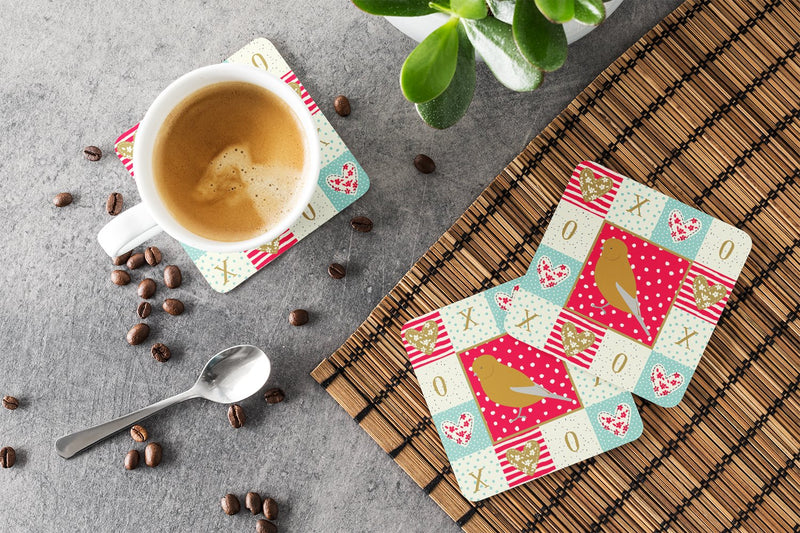 Norwich Canary Love Coasters - Set of 4 Lightweight Foam, Absorbent Drink Coasters  CK5506FC