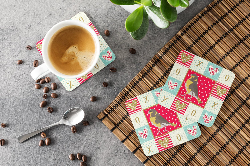 Spanish Canary Love Coasters - Set of 4 Lightweight Foam, Absorbent Drink Coasters  CK5508FC