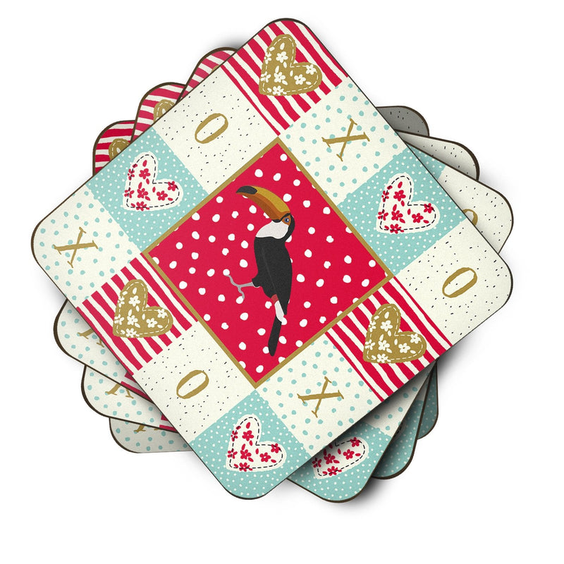 Toucan Love Coasters - Set of 4 Lightweight Foam, Absorbent Drink Coasters  CK5517FC