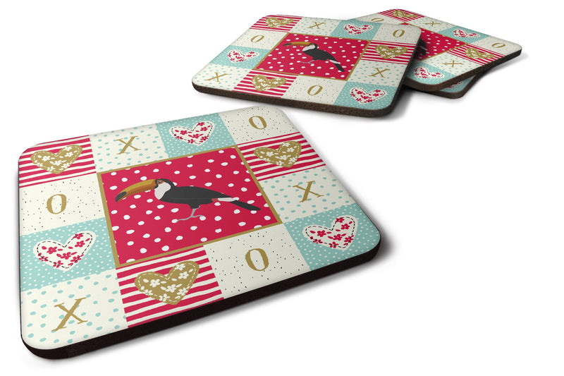 Toucan Love Coasters - Set of 4 Lightweight Foam, Absorbent Drink Coasters  CK5517FC
