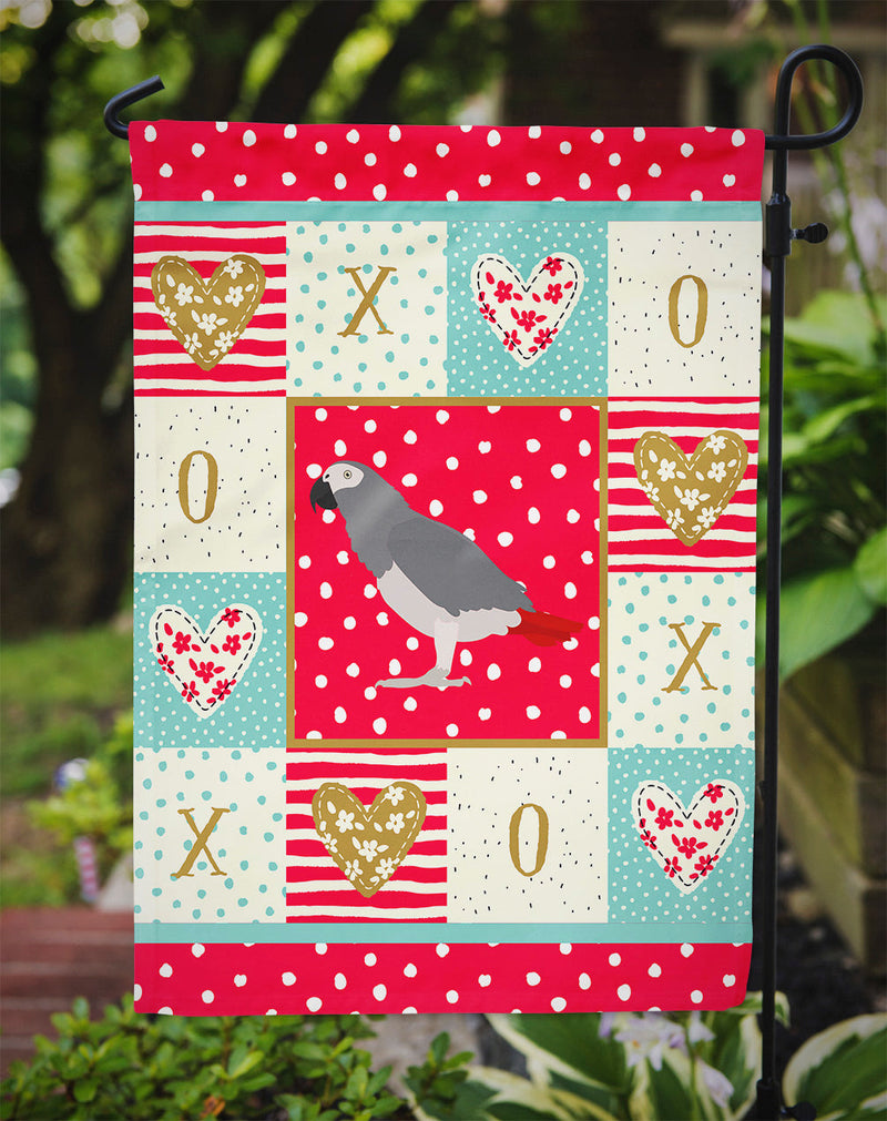 African Grey Parrot Love Flag Garden Size CK5518GF