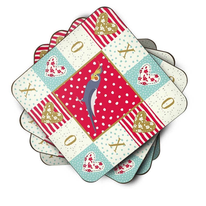 Cockatiel Love Coasters - Set of 4 Lightweight Foam, Absorbent Drink Coasters  CK5521FC