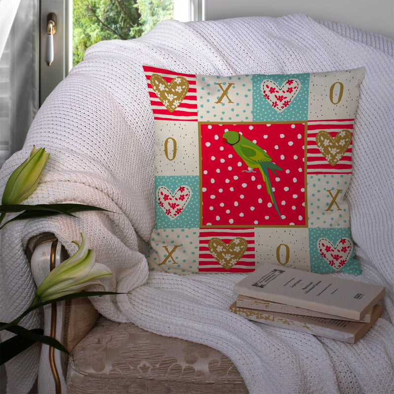 Ring-Necked Parakeet Love Throw Pillow - 14x14 Decorative Pillow – Art for Your Home & Patio CK5525PW1414