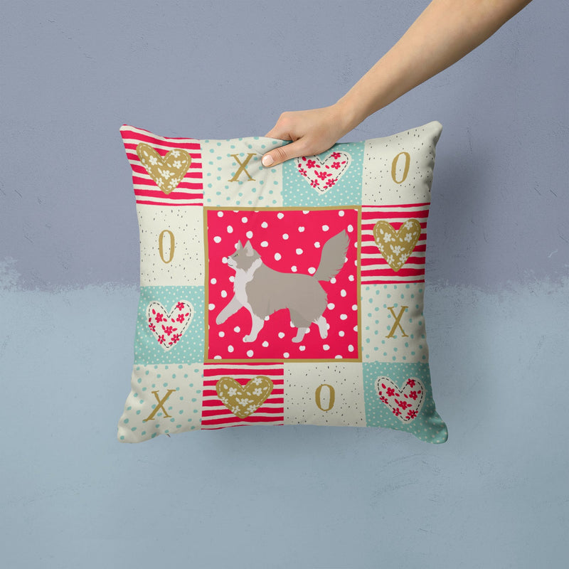 Asian Semi Longhaired Cat Love Throw Pillow - 14x14 Decorative Pillow – Art for Your Home & Patio CK5555PW1414
