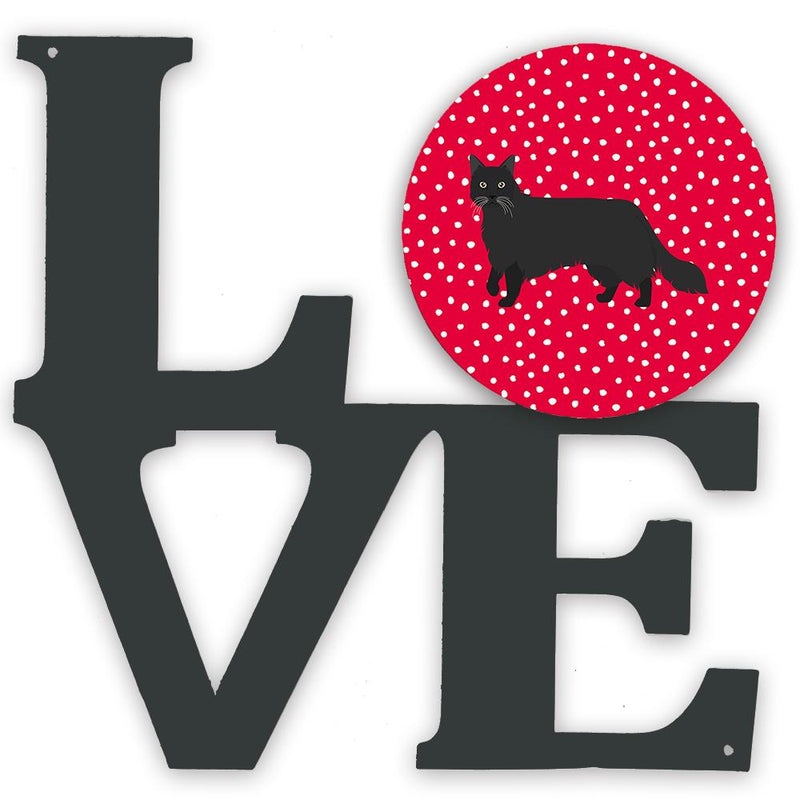 Black Chantilly Tiffany Cat Love Decorative Wall Art – Artist-Designed Metal Print for Home or Office CK5575WALV