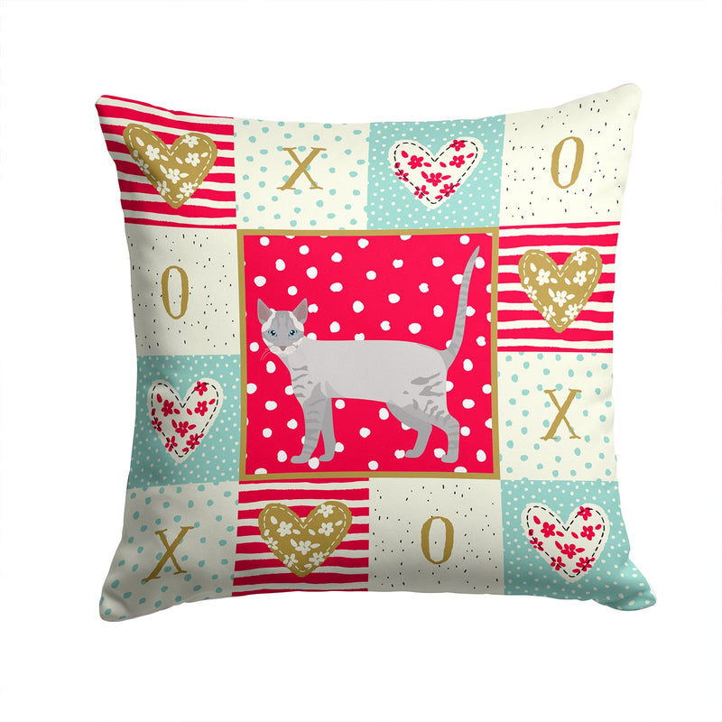 Ojos Azules Cat Love Throw Pillow - 14x14 Decorative Pillow – Art for Your Home & Patio CK5661PW1414