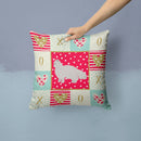 White Persian Traditional Cat Love Throw Pillow - 14x14 Decorative Pillow – Art for Your Home & Patio CK5675PW1414