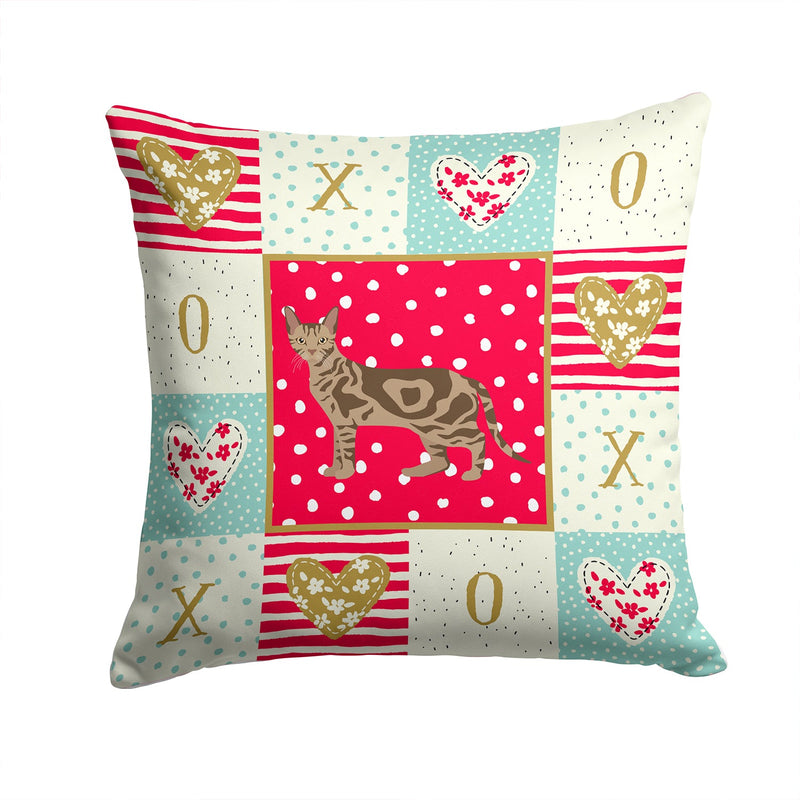 Sokoke Cat Love Fabric Decorative Pillow CK5714PW1414