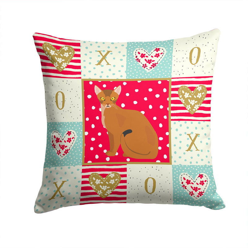 Abyssinian Cat Love Fabric Decorative Pillow CK5733PW1414