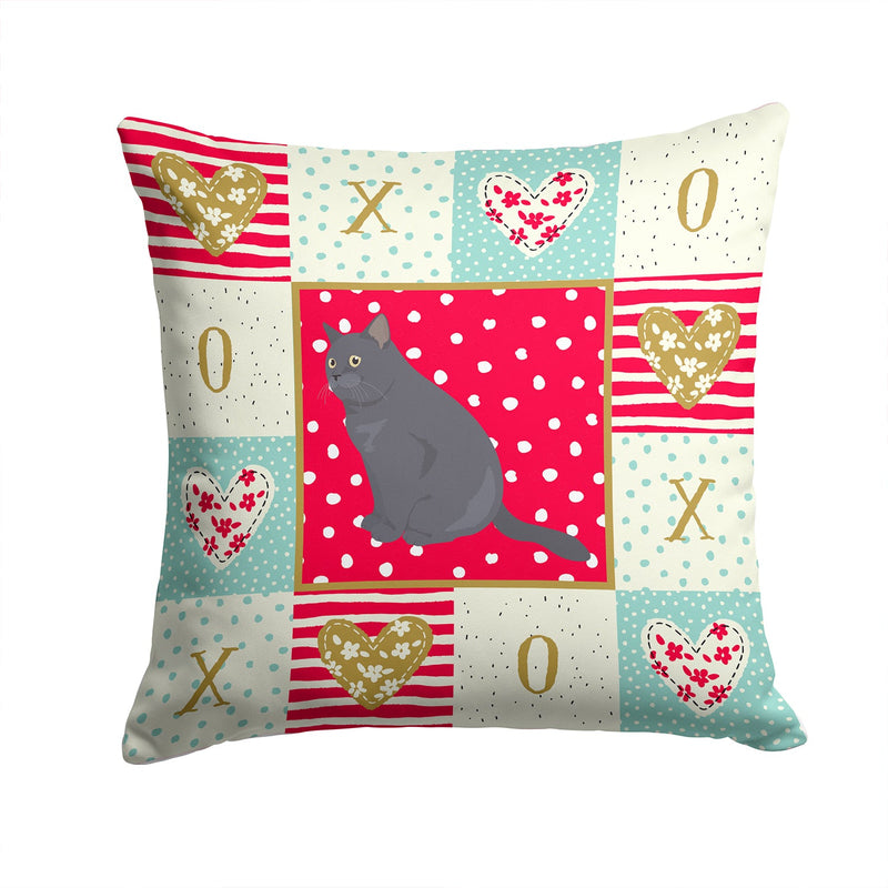British Shorthair Cat Love Throw Pillow - 14x14 Decorative Pillow – Art for Your Home & Patio CK5745PW1414