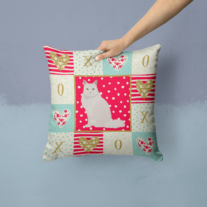 Chantilly Tiffany Cat Love Throw Pillow - 14x14 Decorative Pillow – Art for Your Home & Patio CK5751PW1414