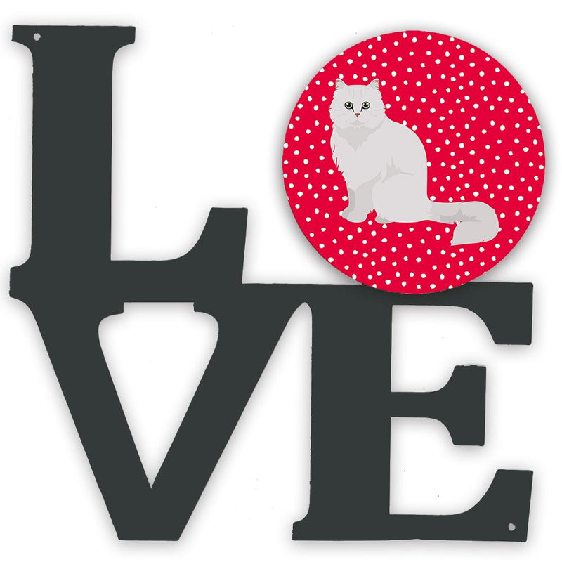 Chinchilla Persian Longhair Cat Love Decorative Wall Art – Artist-Designed Metal Print for Home or Office CK5752WALV