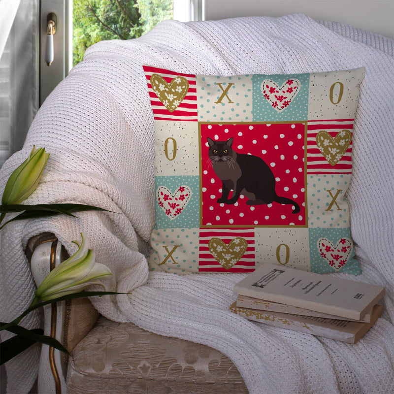European Burmese Cat Love Throw Pillow - 14x14 Decorative Pillow – Art for Your Home & Patio CK5761PW1414