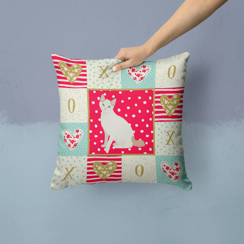 Korean Bobtail Cat Love Throw Pillow - 14x14 Decorative Pillow – Art for Your Home & Patio CK5768PW1414