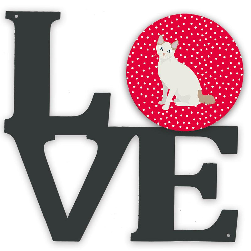 Korean Bobtail Cat Love Metal Wall Artwork LOVE CK5768WALV