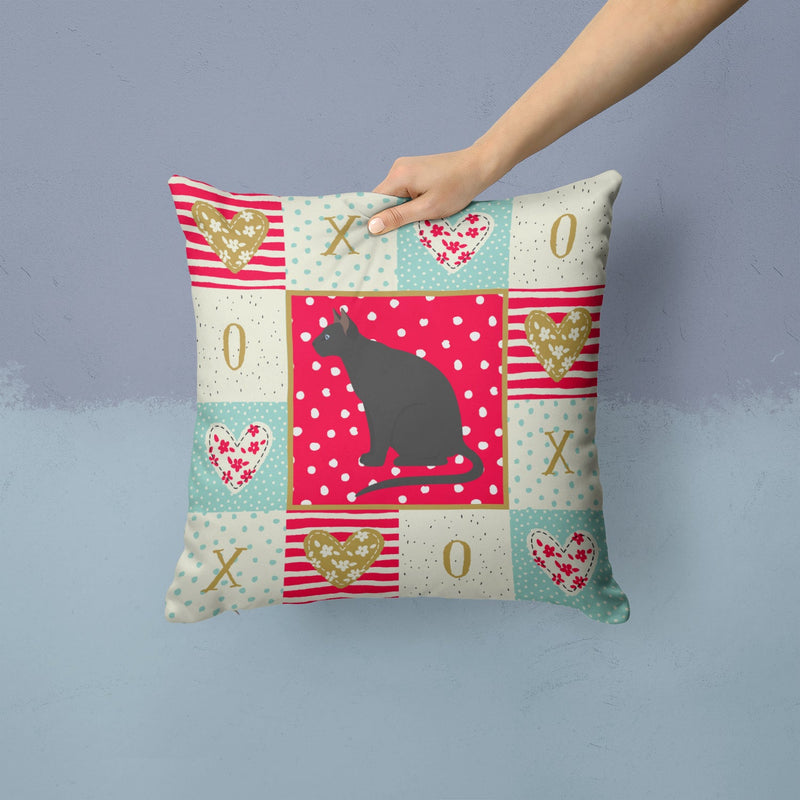 Ojos Azules Cat Love Throw Pillow - 14x14 Decorative Pillow – Art for Your Home & Patio CK5775PW1414