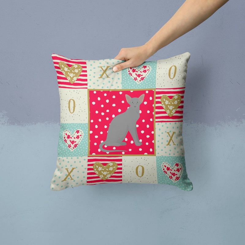 Oriental Shorthair Cat Love Throw Pillow - 14x14 Decorative Pillow – Art for Your Home & Patio CK5777PW1414