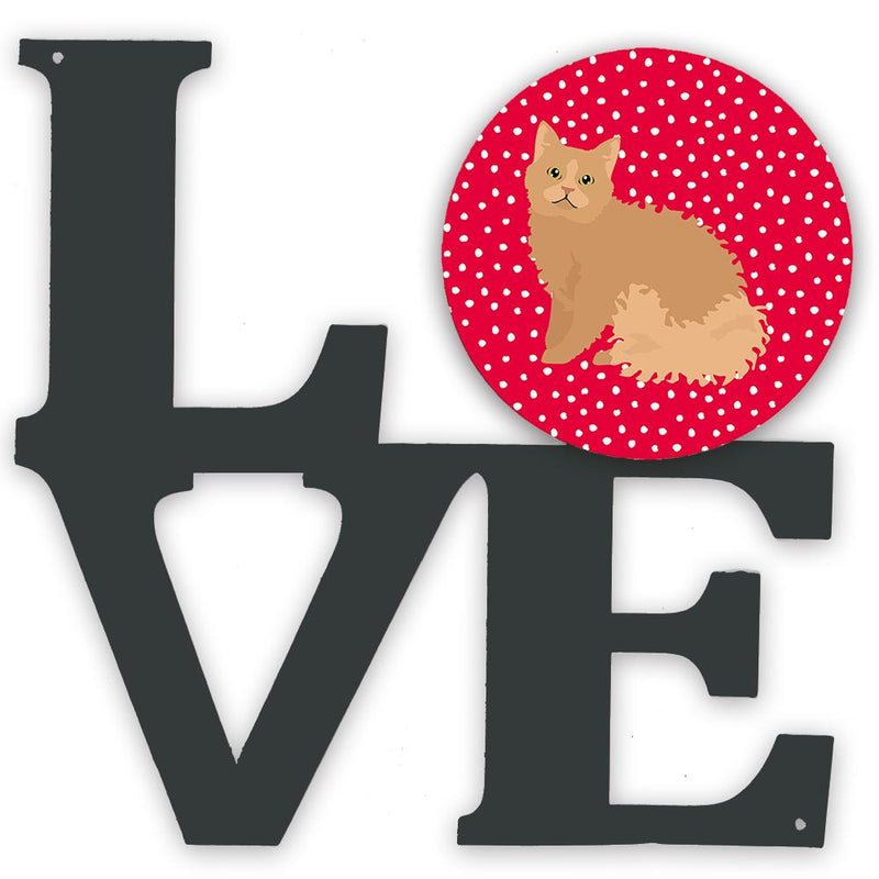 Selkirk Rex Cat Love Metal Wall Artwork LOVE CK5784WALV