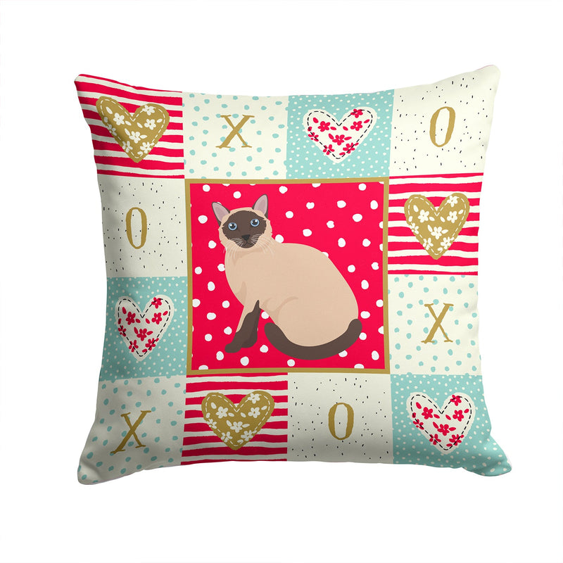 Siamese Traditional Cat Love Throw Pillow - 14x14 Decorative Pillow – Art for Your Home & Patio CK5787PW1414