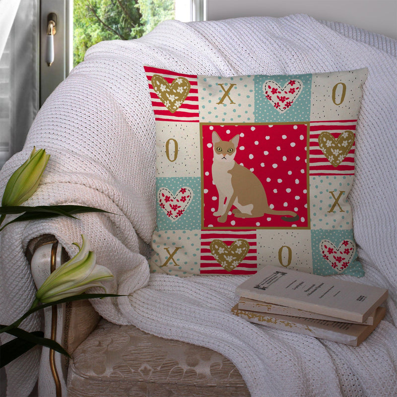 Singapura Cat Love Throw Pillow - 14x14 Decorative Pillow – Art for Your Home & Patio CK5789PW1414